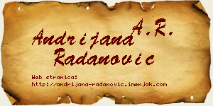 Andrijana Radanović vizit kartica